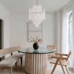 Ollie Drop Chandelier — Textured Glass Teardrop Pendant Light in Gold