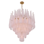 Ollie Drop Chandelier — Textured Glass Teardrop Pendant Light in Gold