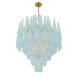 Ollie Drop Chandelier — Textured Glass Teardrop Pendant Light in Gold