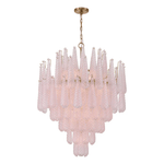 Ollie Drop Chandelier — Textured Glass Teardrop Pendant Light in Gold