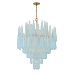 Ollie Drop Chandelier — Textured Glass Teardrop Pendant Light in Gold