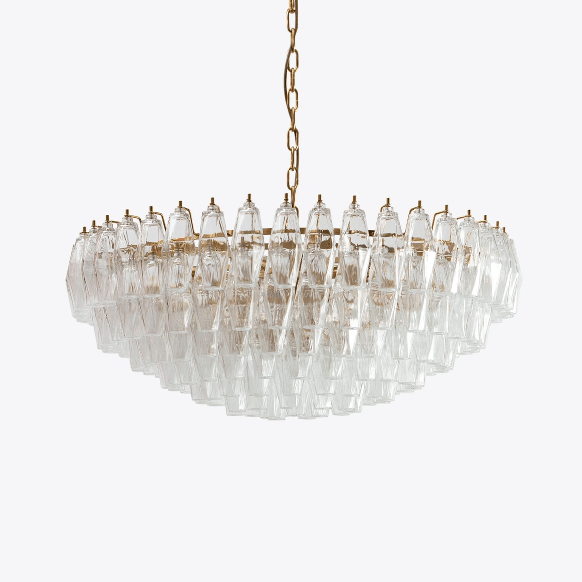Clear Sorrento Chandelier — 47" Wide Tiered Glass Pendant Light