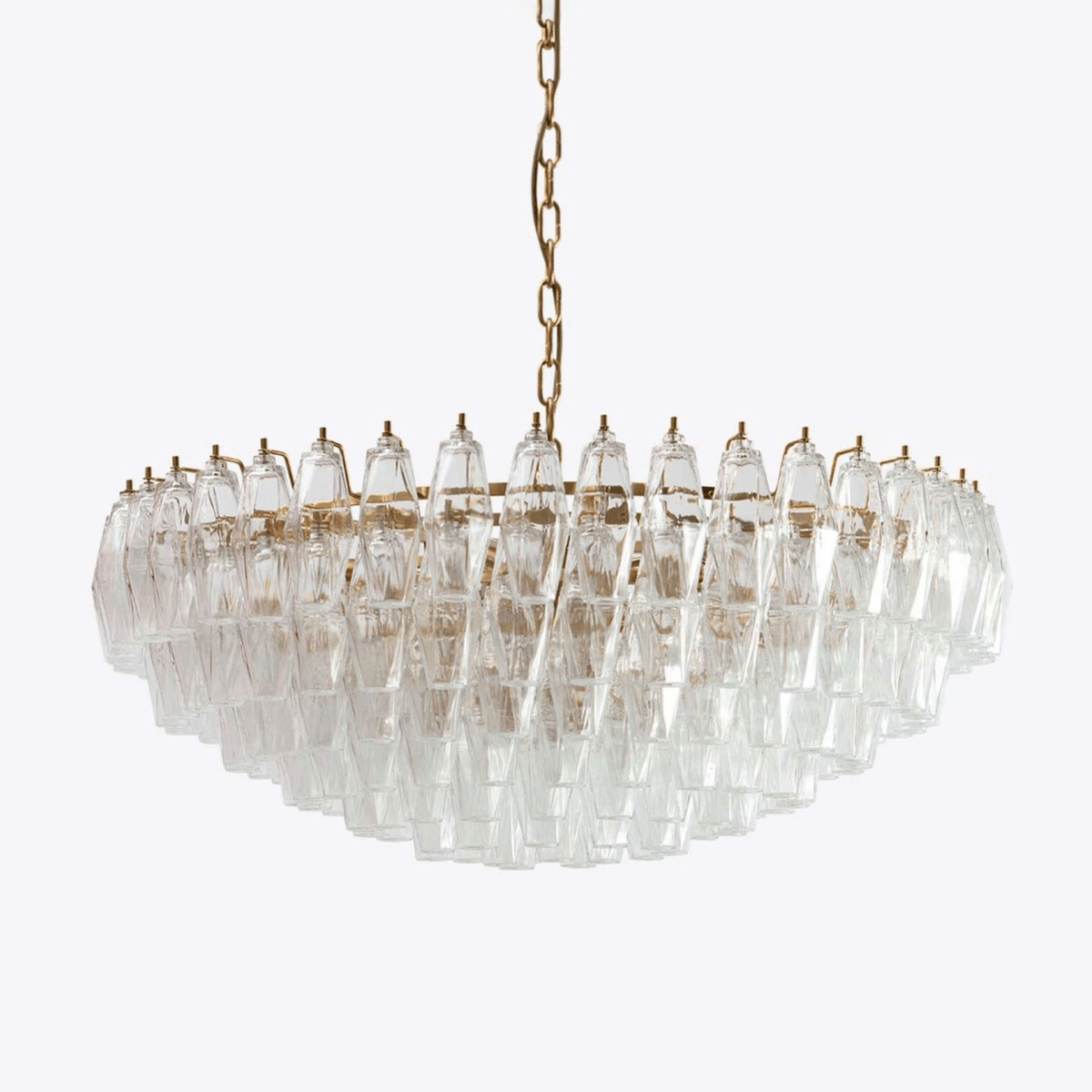Clear Sorrento Chandelier — 47" Wide Tiered Glass Pendant Light