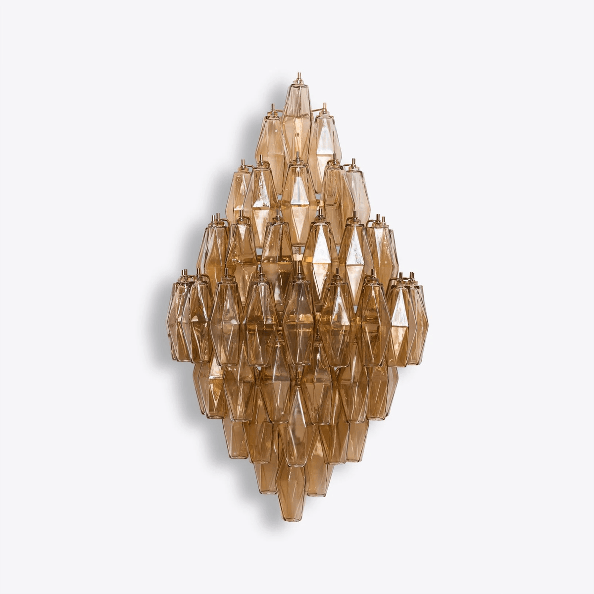 Sorrento Wall Sconce in Brass with Multicolored Glass Shades