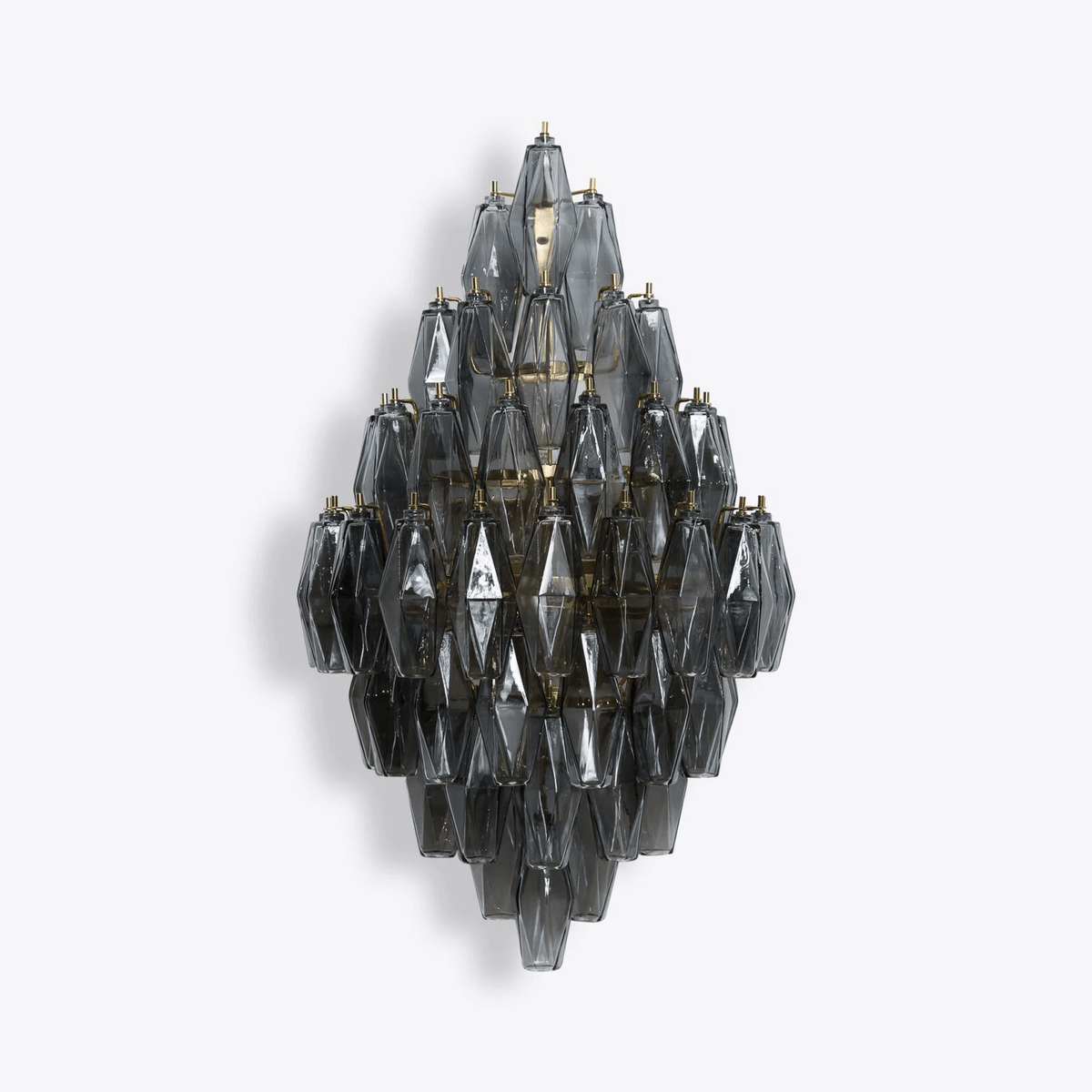 Sorrento Wall Sconce in Brass with Multicolored Glass Shades