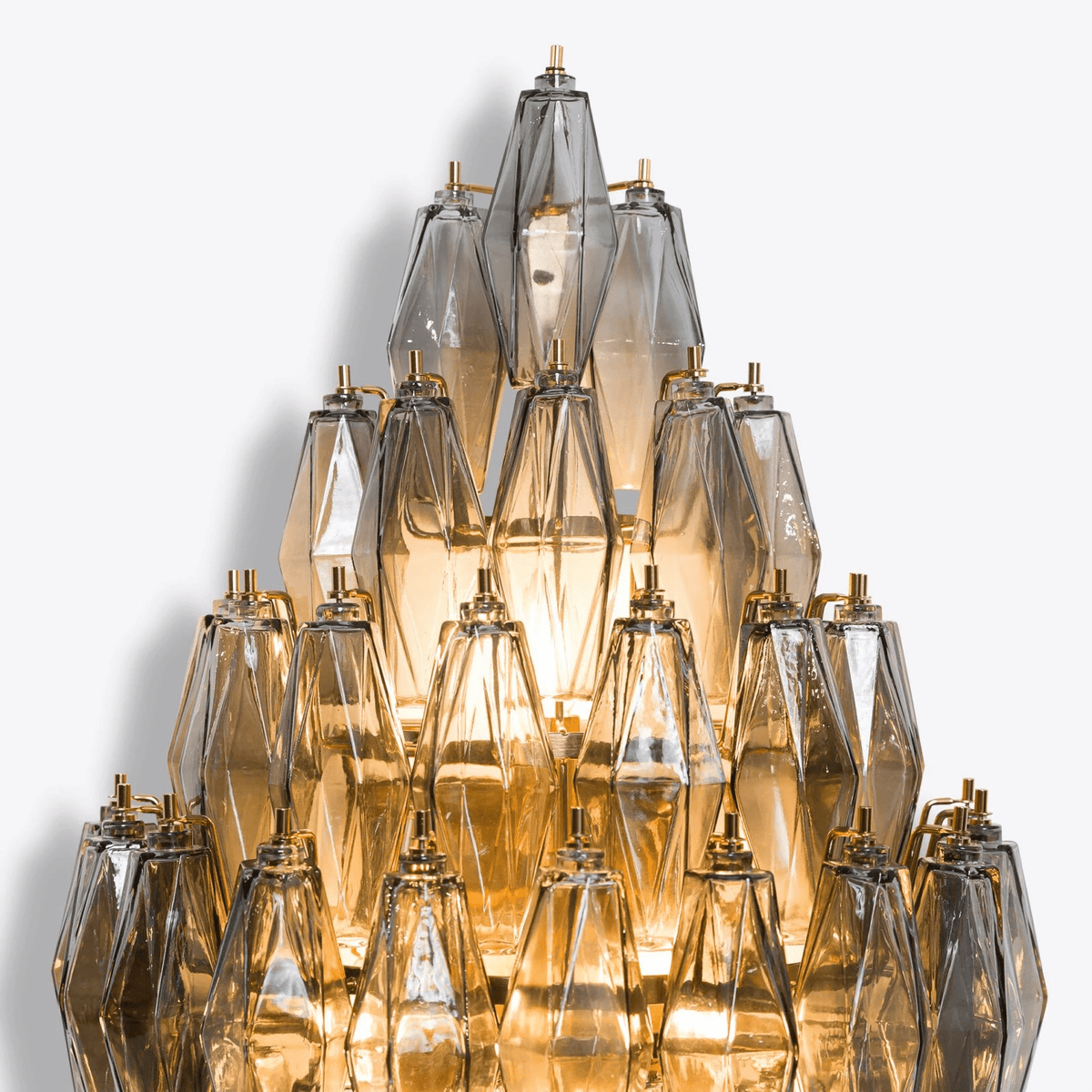 Sorrento Wall Sconce in Brass with Multicolored Glass Shades