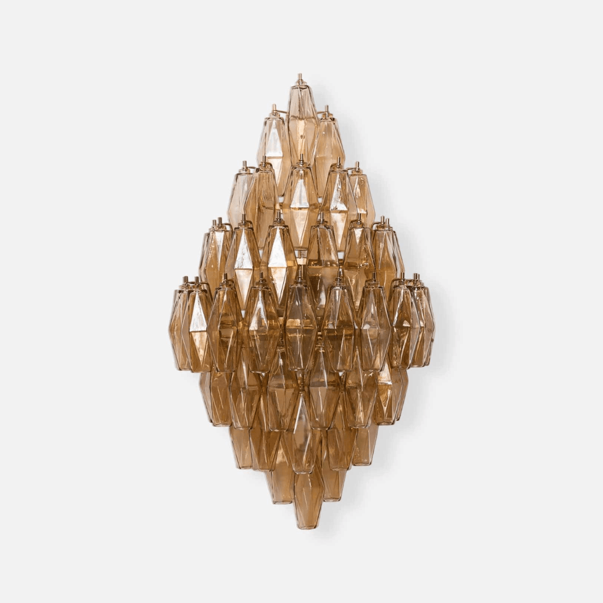 Sorrento Wall Sconce in Brass with Multicolored Glass Shades