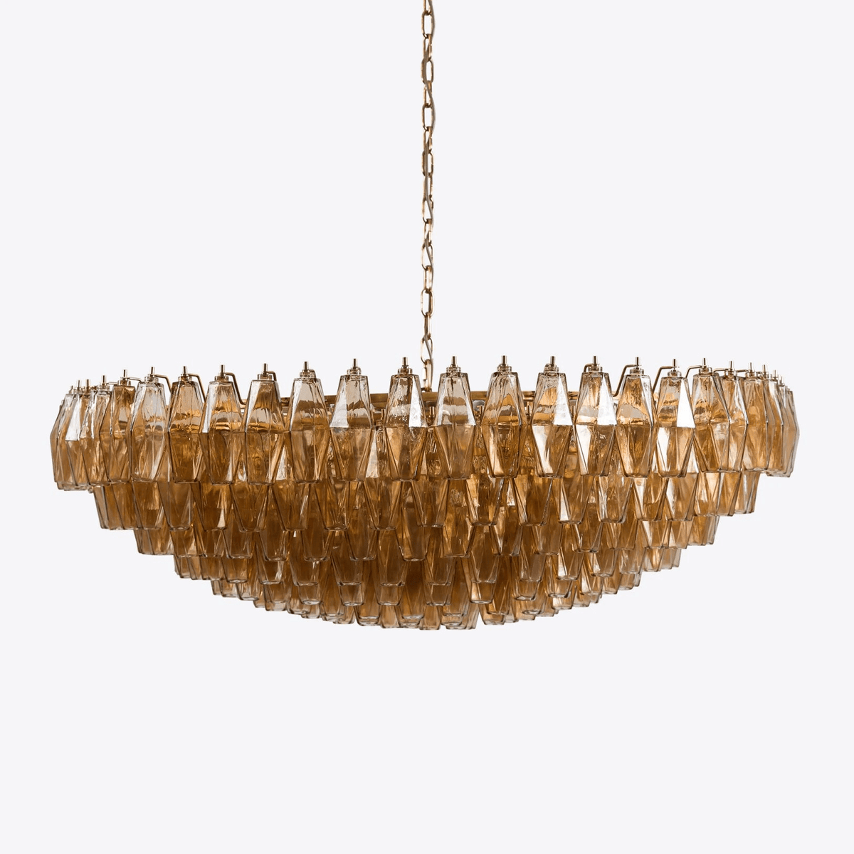 Amber Sorrento Multi-Tier Glass Chandelier, 59-Inch Wide Statement Lighting