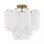 Imondo Tubular Murano Glass Ceiling Lamp in Brown
