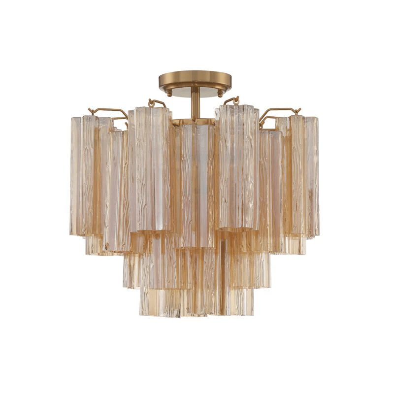 Imondo Tubular Murano Glass Ceiling Lamp in Brown
