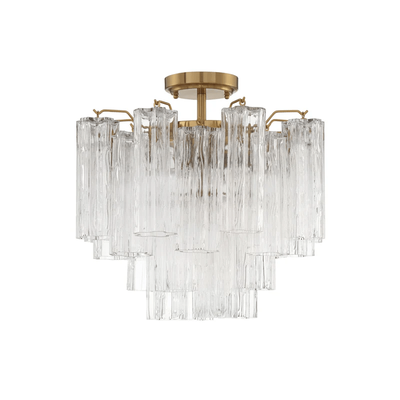 Imondo Tubular Murano Glass Ceiling Lamp in Brown