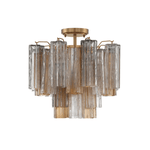 Imondo Tubular Murano Glass Ceiling Lamp in Brown