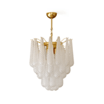 Viola Drop Chandelier – Hand-Blown Murano Glass Pendant Light in Gold Finish
