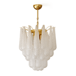 Viola Drop Chandelier – Hand-Blown Murano Glass Pendant Light in Gold Finish