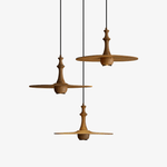 Wooden Spin Pendant Light – Modern Natural Wood Hanging Lamp for Dining Room & Living Room