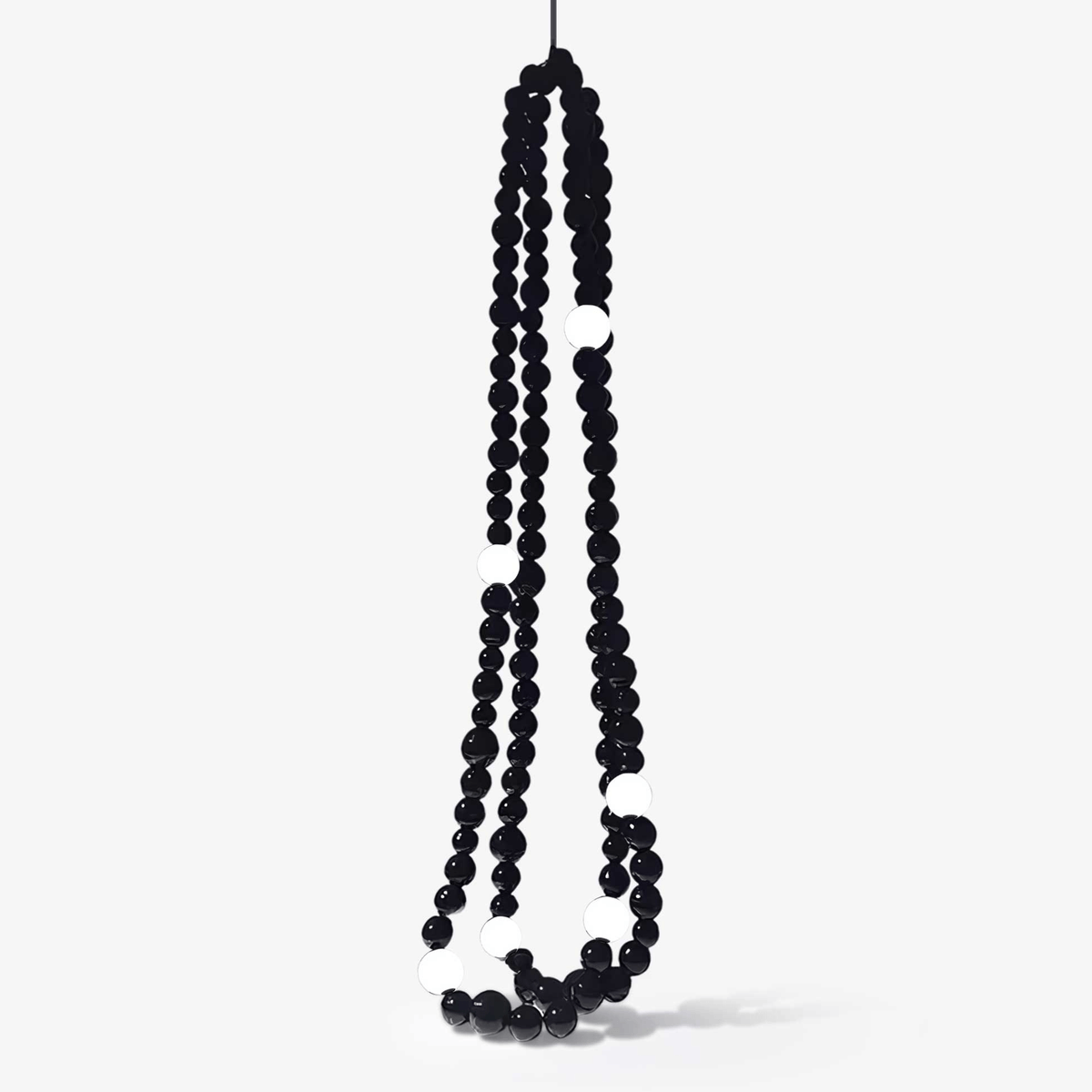 Cosmic Beads Chandelier – Modern LED Pendant Light with Matte Black Spheres