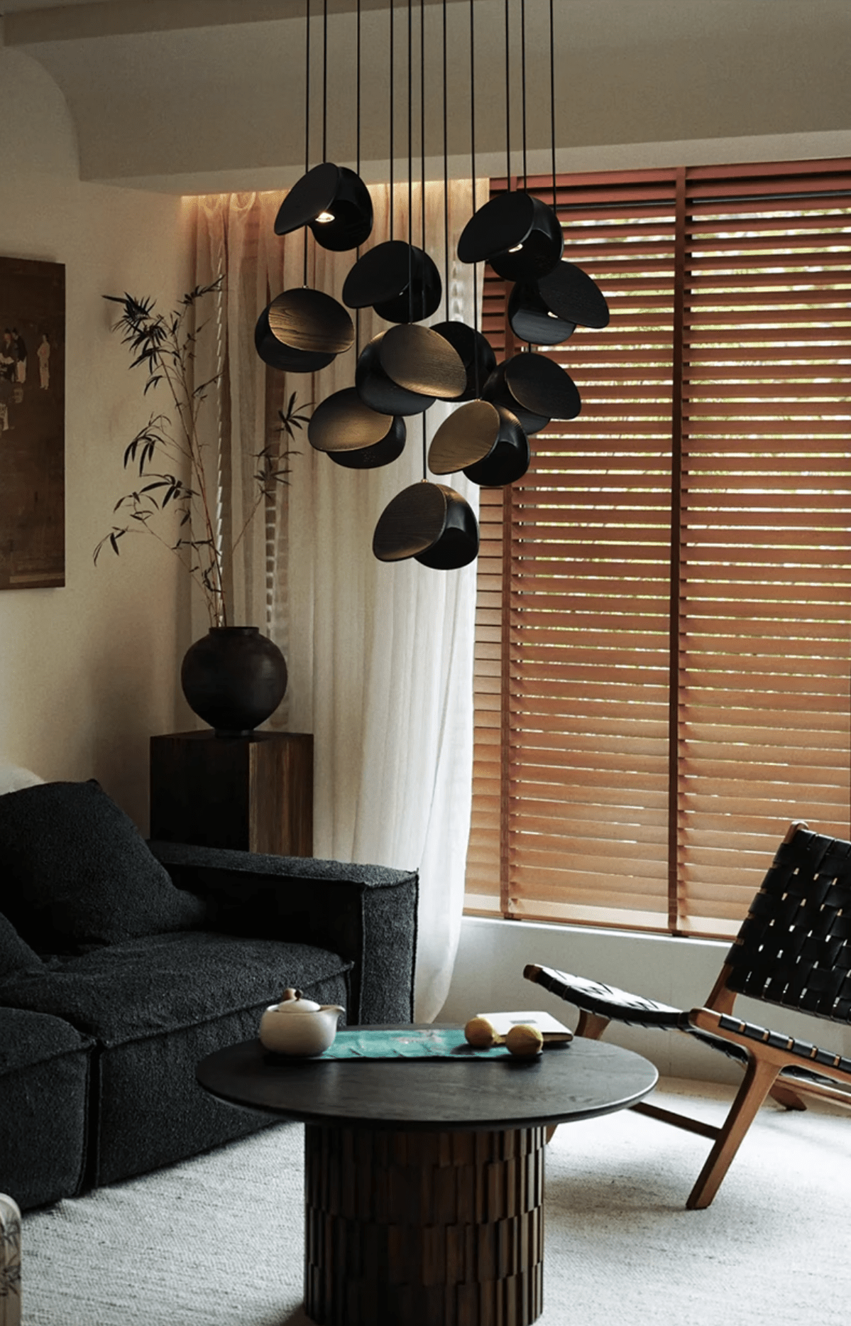 Orbit Fold Wood Pendant Light – Modern Nordic LED Hanging Lamp for Dining and Kitchen