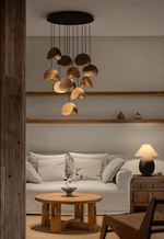 Orbit Fold Wood Pendant Light – Modern Nordic LED Hanging Lamp for Dining and Kitchen