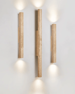 Travertine Column Wall Sconce in Yellow Travertine