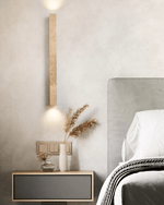 Travertine Column Wall Sconce in Yellow Travertine