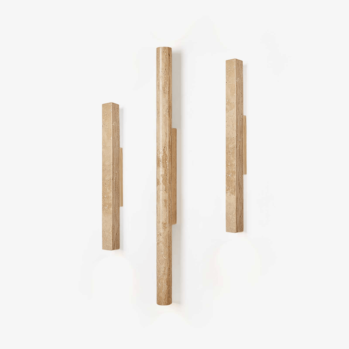 Travertine Column Wall Sconce in Yellow Travertine