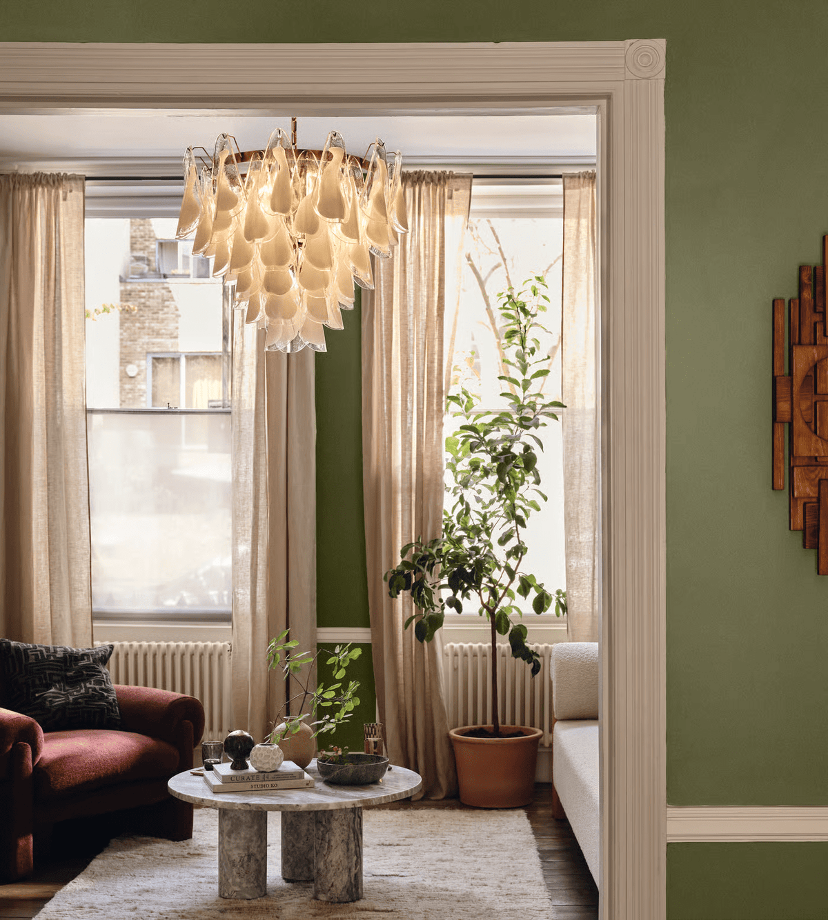 Lunara White Glass Chandelier – Modern Murano-Inspired Pendant Light for Dining Room and Living Room