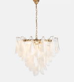 Lunara White Glass Chandelier – Modern Murano-Inspired Pendant Light for Dining Room and Living Room
