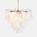 Lunara White Glass Chandelier – Modern Murano-Inspired Pendant Light for Dining Room and Living Room