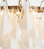 Lunara White Glass Chandelier – Modern Murano-Inspired Pendant Light for Dining Room and Living Room