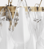 Lunara White Glass Chandelier – Modern Murano-Inspired Pendant Light for Dining Room and Living Room