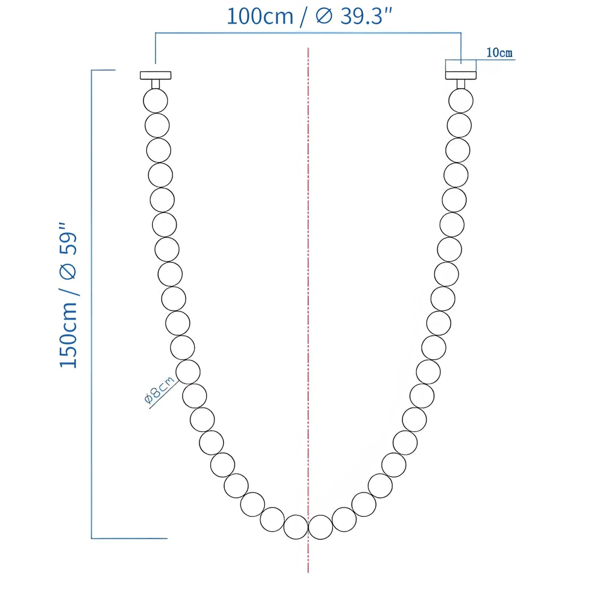 Halti Necklace Acrylic Chandelier with Gold Accents and Integrated LED
