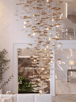 Tidal Art Glass Chandelier – Modern Cascading LED Pendant Light
