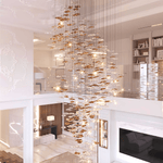Tidal Art Glass Chandelier – Modern Cascading LED Pendant Light