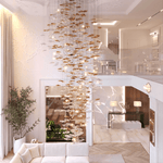 Tidal Art Glass Chandelier – Modern Cascading LED Pendant Light