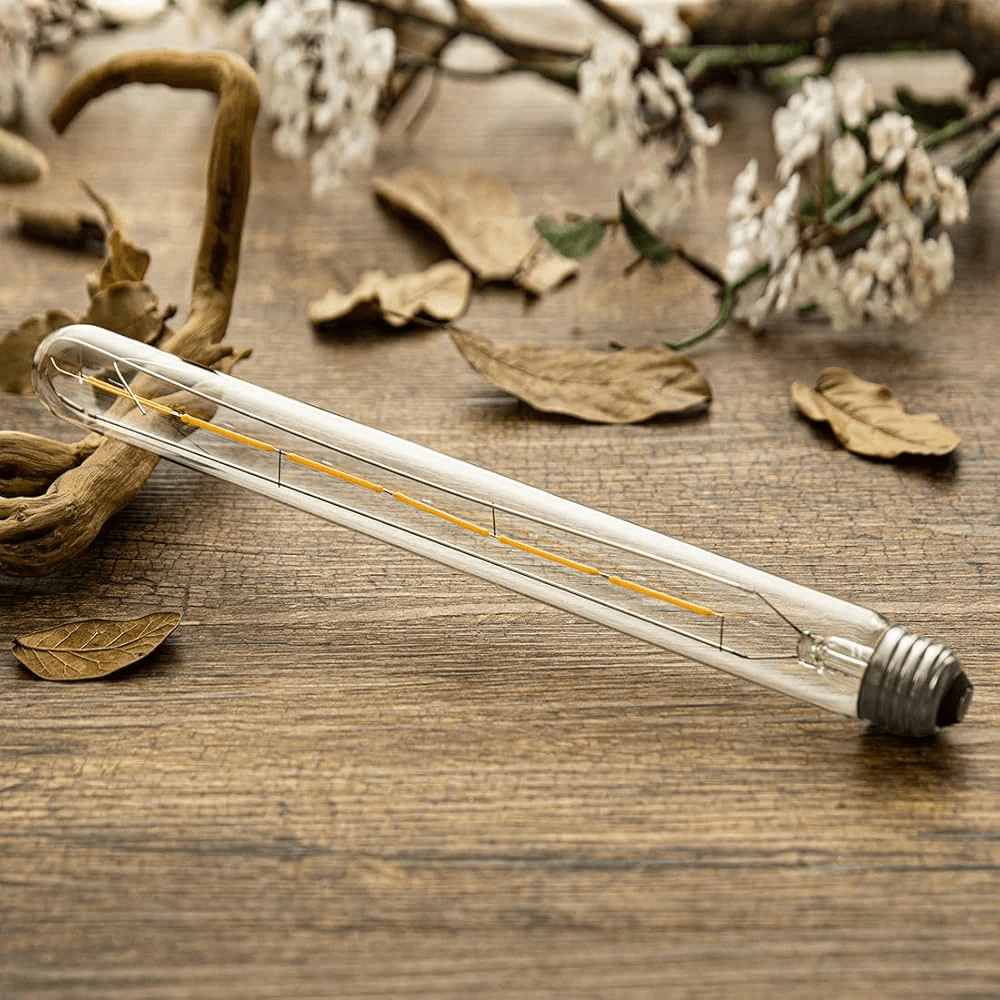 Tubular LED Filament Bulb in Clear Glass, E14/E27 Base