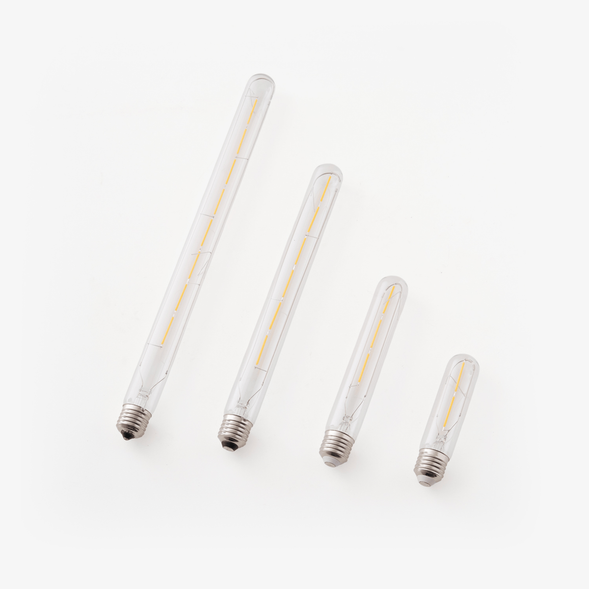Tubular LED Filament Bulb in Clear Glass, E14/E27 Base