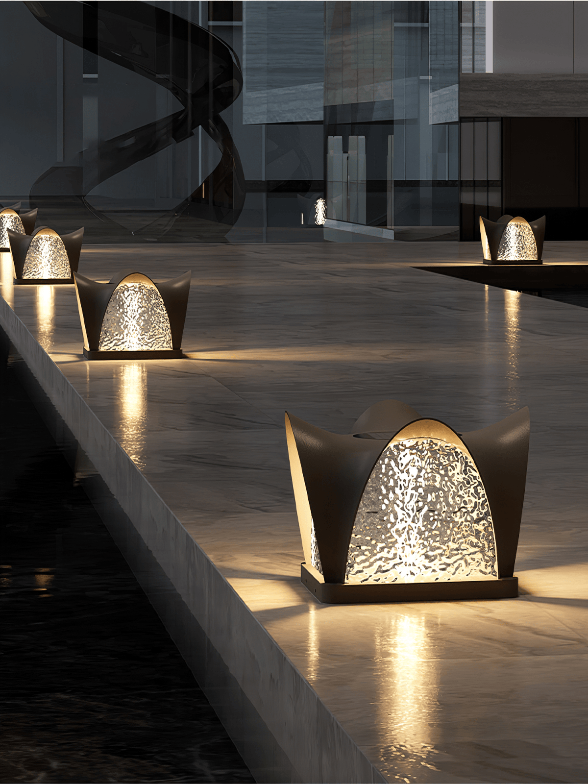 Sculptform Outdoor Table Lamp – Architectural LED Garden Light