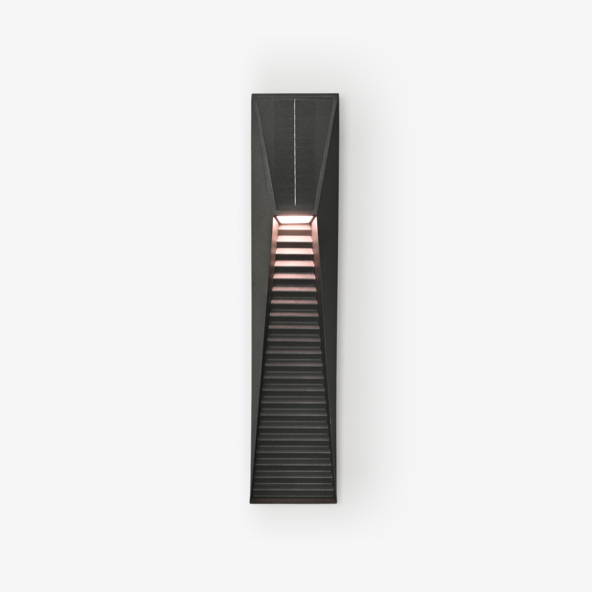 Obsidian Path Solar-Powered LED Outdoor Wall Light in Black