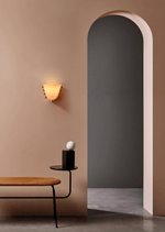 Velora Sculptural Wall Sconce in Matte Gold with Glass Shade