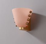 Velora Sculptural Wall Sconce in Matte Gold with Glass Shade