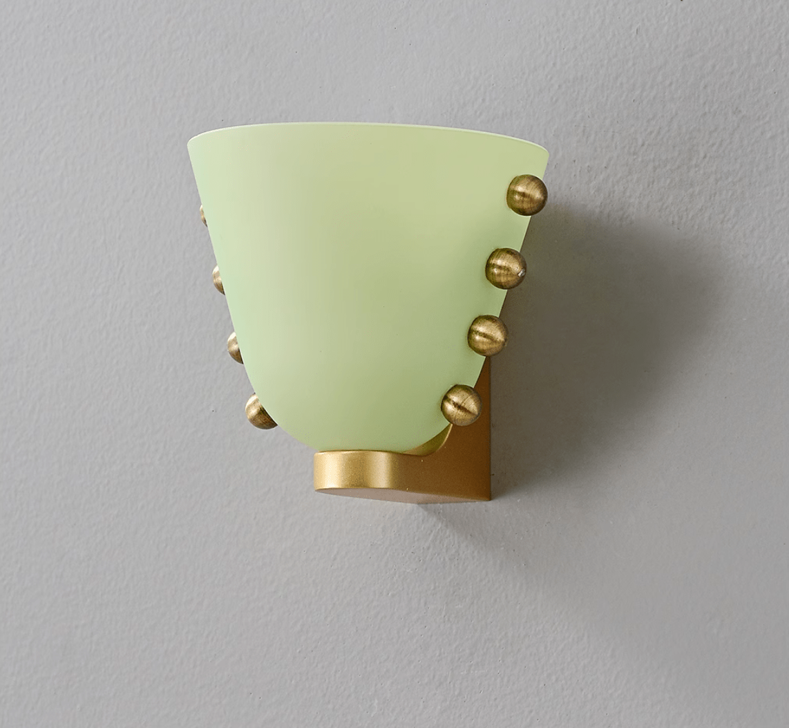 Velora Sculptural Wall Sconce in Matte Gold with Glass Shade