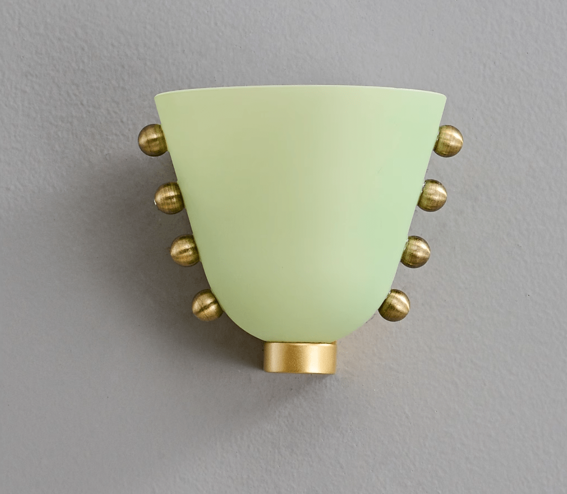 Velora Sculptural Wall Sconce in Matte Gold with Glass Shade