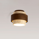 Stonova Travertine Ceiling Light in Walnut and Natural Stone