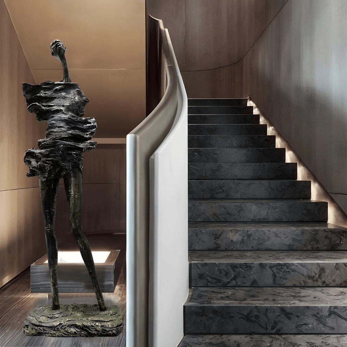 Dravik Sculptural Floor Ornament – Modern Nordic Art Piece for Refined Interiors
