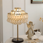 Teardrops Shell Table Lamp in Gold and Black Marble