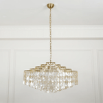 Teardrop Shell Chandelier in Gold Finish with Natural Shell Shades