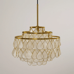 Teardrop Shell Chandelier in Gold Finish with Natural Shell Shades