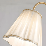 Bellora Bloom Floral Fabric Chandelier with Gold and Walnut Accents