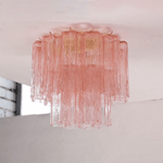 Art Glass Star Ceiling Light in Champagne Gold | Murano-Style Flush Mount