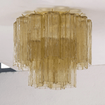Art Glass Star Ceiling Light in Champagne Gold | Murano-Style Flush Mount